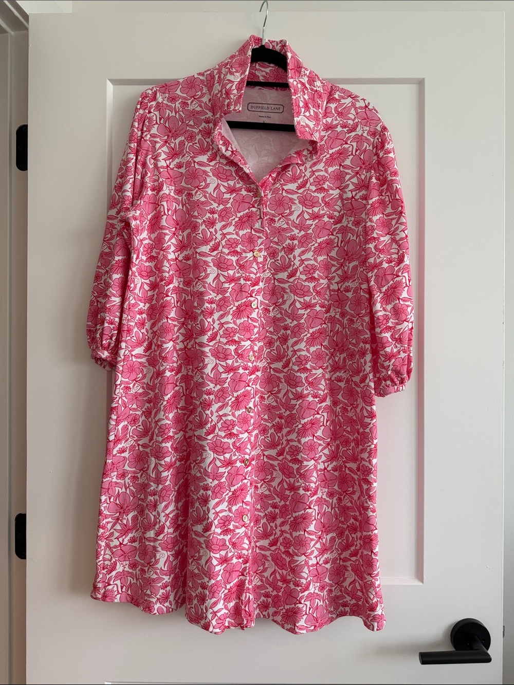 Duffield Lane Pink and White Floral Shirt Dress